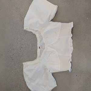 ✨4/$20 Free People White Elastic Waistband Top